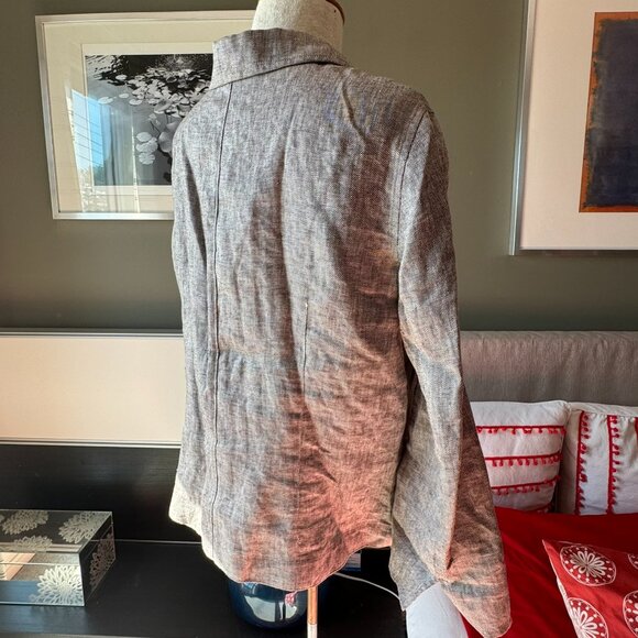 Jones New York 100% Linen Loose Blouse Blazer Coastal Grandma Summer Sz 12 - 1H - Picture 6 of 6